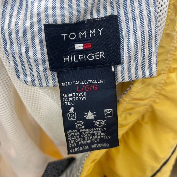 Tommy Hilfiger Yellow Blue Stripe Swim Shorts Size Large ( NWOT) - Picture 7 of 11